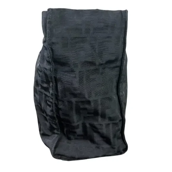 FENDI Fendi Zucca Signature FF Black Canvas Tote Shoulder bag (FFXX175)
